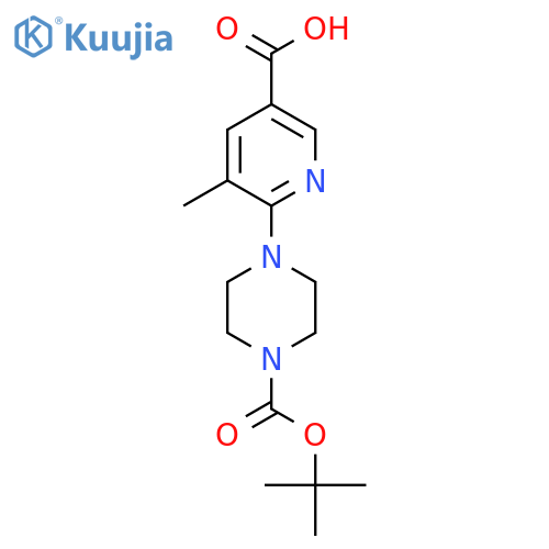 4-(5-Carboxy-3-methyl-pyridin-2-yl)-piperazine-1-carboxylic acid tert-butyl ester structure