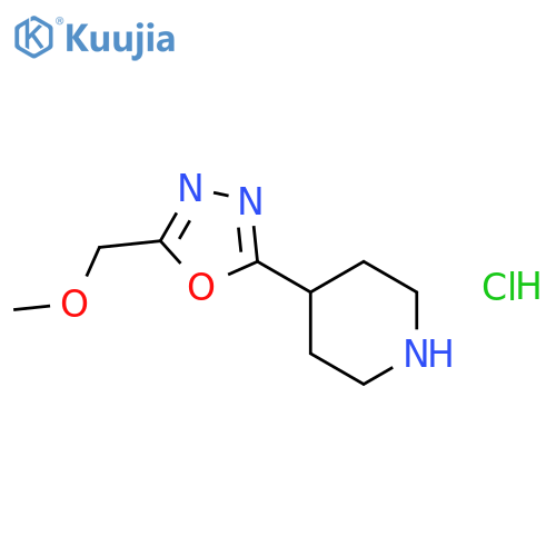 4-(5-Methoxymethyl-[1,3,4]oxadiazol-2-yl)-piperidine hydrochloride structure