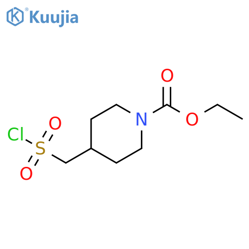 ethyl 4-(chlorosulfonyl)methylpiperidine-1-carboxylate structure