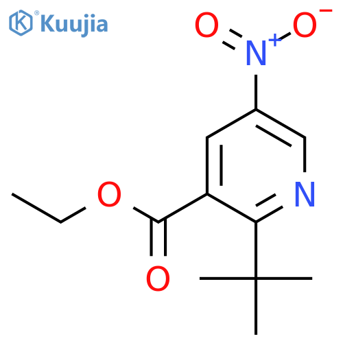 3-Pyridinecarboxylic acid, 2-(1,1-dimethylethyl)-5-nitro-, ethyl ester structure