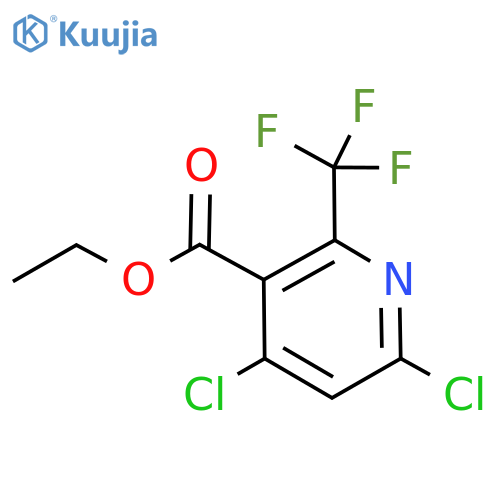 3-Pyridinecarboxylic acid, 4,6-dichloro-2-(trifluoromethyl)-, ethyl ester structure
