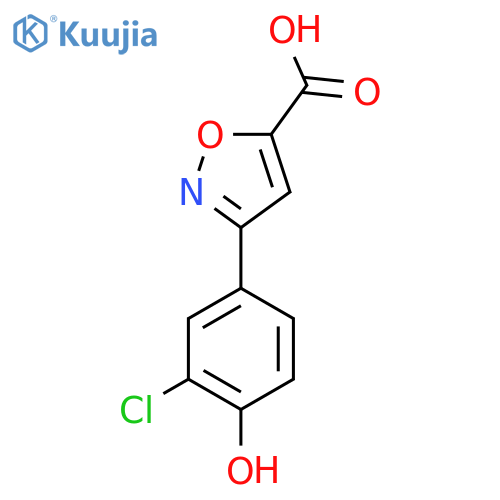 3-(3-chloro-4-hydroxyphenyl)-1,2-oxazole-5-carboxylic acid structure