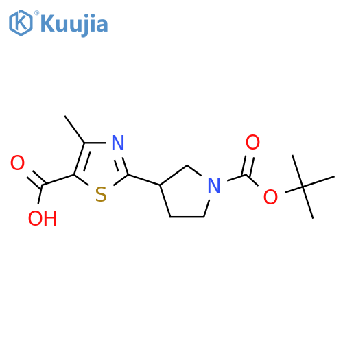 2-(1-(Tert-butoxycarbonyl)pyrrolidin-3-yl)-4-methylthiazole-5-carboxylic acid structure