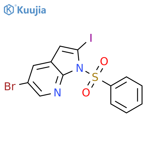 5-Bromo-2-iodo-1-(phenylsulfonyl)-1h-pyrrolo2,3-bpyridine structure