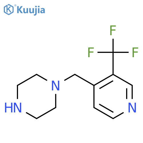 1-{3-(trifluoromethyl)pyridin-4-ylmethyl}piperazine structure