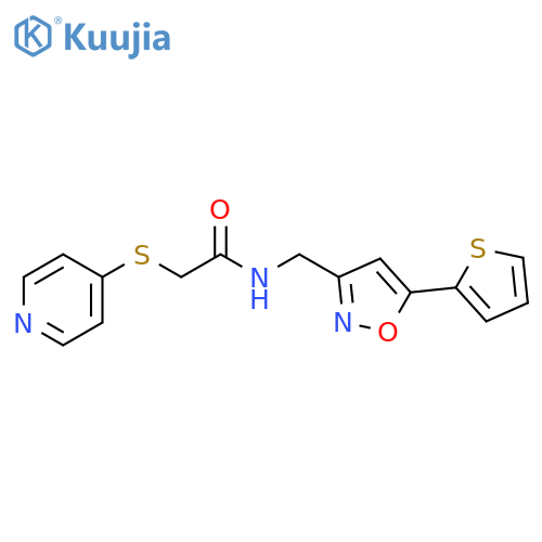 2-(pyridin-4-ylsulfanyl)-N-{5-(thiophen-2-yl)-1,2-oxazol-3-ylmethyl}acetamide structure