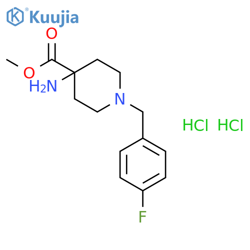 Methyl 4-amino-1-(4-fluorobenzyl)piperidine-4-carboxylate dihydrochloride structure