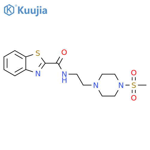 2-Benzothiazolecarboxamide, N-[2-[4-(methylsulfonyl)-1-piperazinyl]ethyl]- structure
