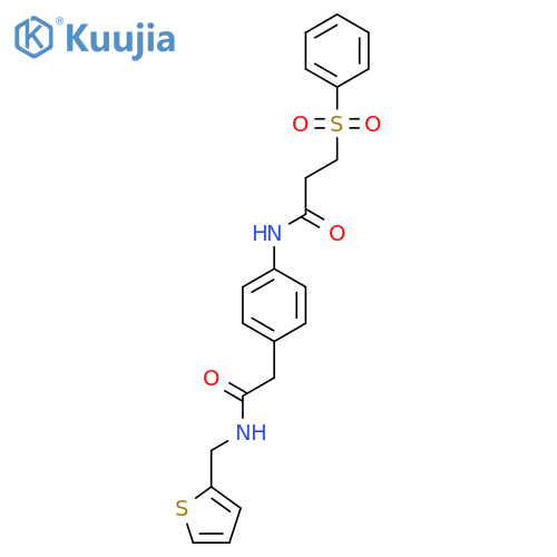 3-(benzenesulfonyl)-N-4-({(thiophen-2-yl)methylcarbamoyl}methyl)phenylpropanamide structure