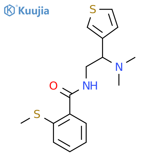 N-2-(dimethylamino)-2-(thiophen-3-yl)ethyl-2-(methylsulfanyl)benzamide structure