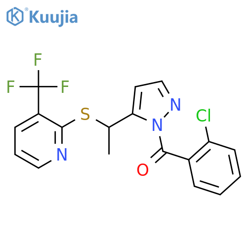 2-({1-[1-(2-chlorobenzoyl)-1H-pyrazol-5-yl]ethyl}sulfanyl)-3-(trifluoromethyl)pyridine structure