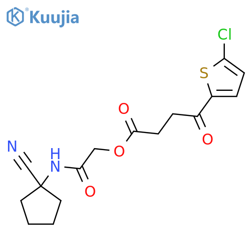 [(1-Cyanocyclopentyl)carbamoyl]methyl 4-(5-chlorothiophen-2-yl)-4-oxobutanoate structure