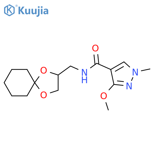 N-({1,4-dioxaspiro4.5decan-2-yl}methyl)-3-methoxy-1-methyl-1H-pyrazole-4-carboxamide structure