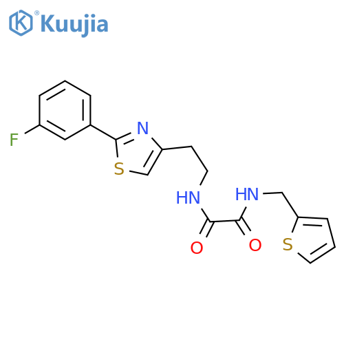 N-{2-2-(3-fluorophenyl)-1,3-thiazol-4-ylethyl}-N'-(thiophen-2-yl)methylethanediamide structure
