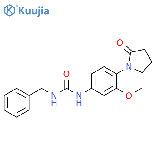1-benzyl-3-3-methoxy-4-(2-oxopyrrolidin-1-yl)phenylurea structure