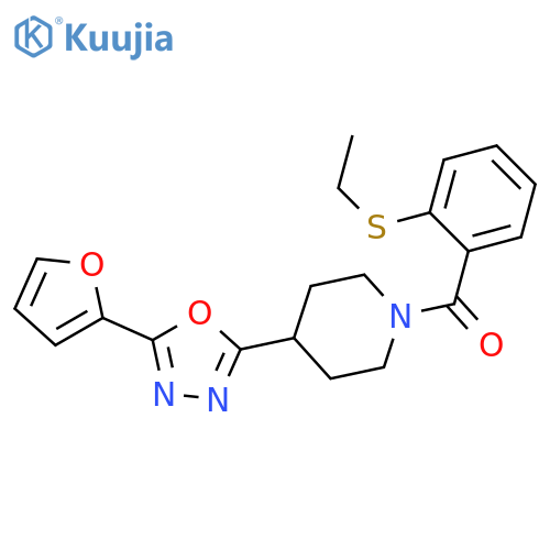1-2-(ethylsulfanyl)benzoyl-4-5-(furan-2-yl)-1,3,4-oxadiazol-2-ylpiperidine structure