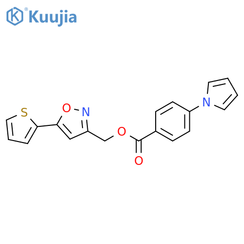 5-(thiophen-2-yl)-1,2-oxazol-3-ylmethyl 4-(1H-pyrrol-1-yl)benzoate structure