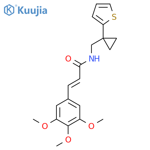 (2E)-N-{1-(thiophen-2-yl)cyclopropylmethyl}-3-(3,4,5-trimethoxyphenyl)prop-2-enamide structure