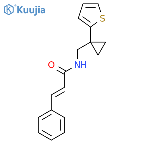 (2E)-3-phenyl-N-{1-(thiophen-2-yl)cyclopropylmethyl}prop-2-enamide structure