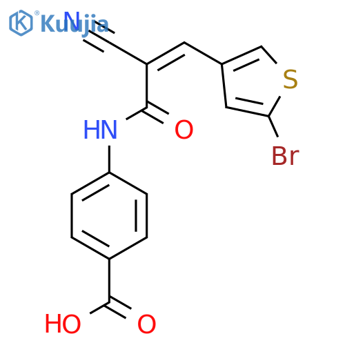 4-[[(Z)-3-(5-bromothiophen-3-yl)-2-cyanoprop-2-enoyl]amino]benzoic acid structure