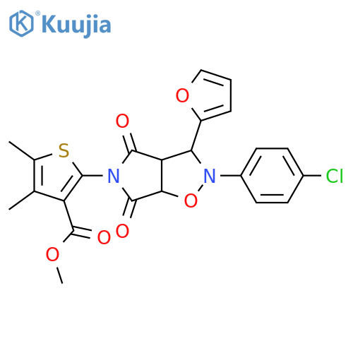 methyl 2-2-(4-chlorophenyl)-3-(furan-2-yl)-4,6-dioxo-hexahydro-2H-pyrrolo3,4-d1,2oxazol-5-yl-4,5-dimethylthiophene-3-carboxylate structure