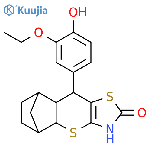 9-(3-ethoxy-4-hydroxyphenyl)-3,7-dithia-5-azatetracyclo9.2.1.0^{2,10}.0^{4,8}tetradec-4(8)-en-6-one structure
