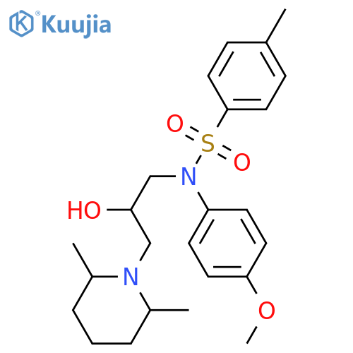 N-[3-(2,6-dimethylpiperidin-1-yl)-2-hydroxypropyl]-N-(4-methoxyphenyl)-4-methylbenzene-1-sulfonamide structure