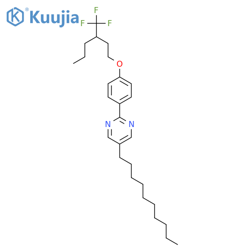 Pyrimidine, 5-decyl-2-[4-[[3-(trifluoromethyl)hexyl]oxy]phenyl]-, (-)- structure