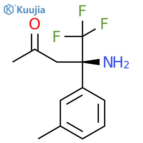 (4R)-4-amino-5,5,5-trifluoro-4-(3-methylphenyl)pentan-2-one structure