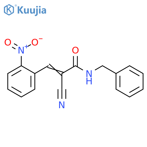 N-benzyl-2-cyano-3-(2-nitrophenyl)prop-2-enamide structure