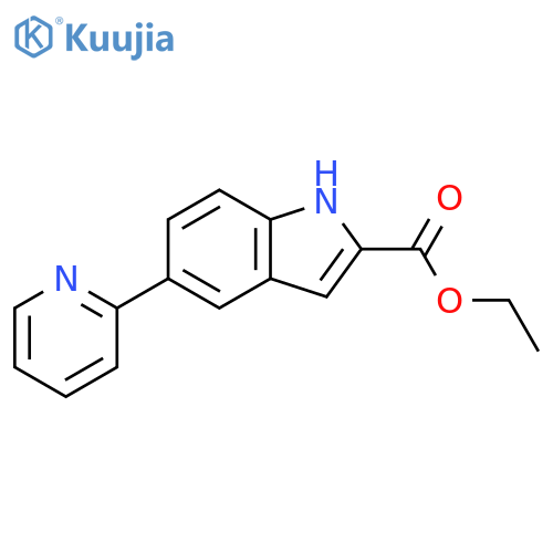 1H-Indole-2-carboxylic acid, 5-(2-pyridinyl)-, ethyl ester structure