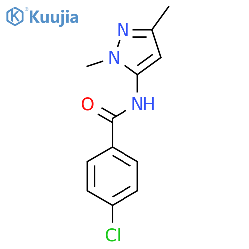 4-chloro-N-(1,3-dimethyl-1H-pyrazol-5-yl)benzamide structure