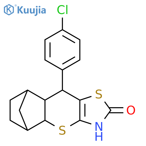 9-(4-chlorophenyl)-3,7-dithia-5-azatetracyclo9.2.1.0^{2,10}.0^{4,8}tetradec-4(8)-en-6-one structure