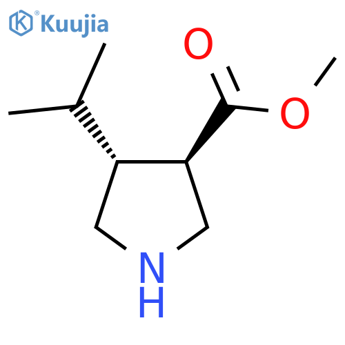 3-Pyrrolidinecarboxylic acid, 4-(1-methylethyl)-, methyl ester, (3R,4R)-rel- structure
