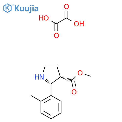 methyl (2R,3S)-2-(2-methylphenyl)pyrrolidine-3-carboxylate oxalate structure