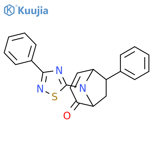 6-Phenyl-8-(3-phenyl-1,2,4-thiadiazol-5-yl)-8-azabicyclo[3.2.1]oct-3-en-2-one structure