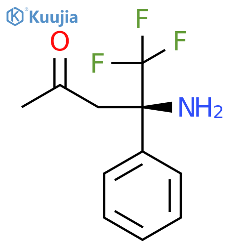 (4R)-4-amino-5,5,5-trifluoro-4-phenylpentan-2-one structure