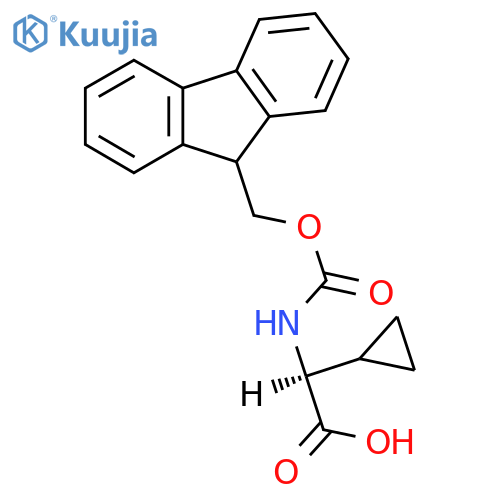 (2S)-2-cyclopropyl-2-(9H-fluoren-9-ylmethoxycarbonylamino)acetic acid structure