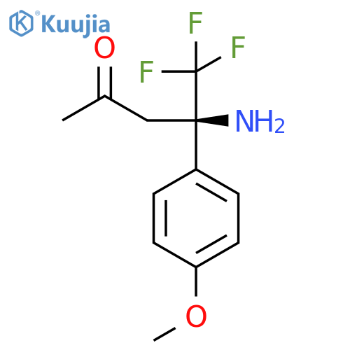 (4R)-4-amino-5,5,5-trifluoro-4-(4-methoxyphenyl)pentan-2-one structure