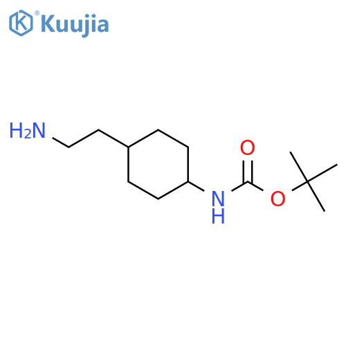 tert-butyl N-[trans-4-(2-aminoethyl)cyclohexyl]carbamate structure