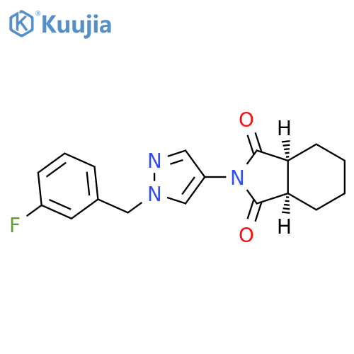 <br>(3aR,7aS)-2-[1-(3-fluorobenzyl)-1H-pyrazol-4-yl]hexahydro-1H-isoindole-1,3( 2H)-dione structure
