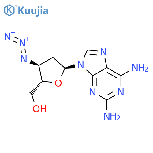 9H-Purine-2,6-diamine,9-(3-azido-2,3-dideoxy-a-D-erythro-pentofuranosyl)- structure