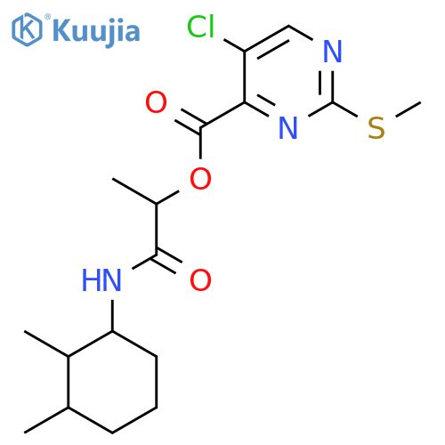 1-[(2,3-Dimethylcyclohexyl)carbamoyl]ethyl 5-chloro-2-(methylsulfanyl)pyrimidine-4-carboxylate structure