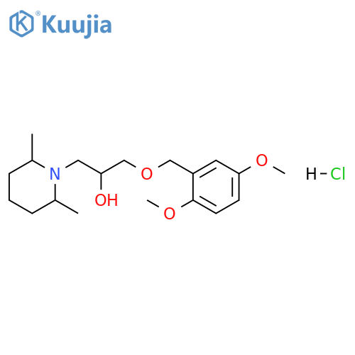 1-[(2,5-dimethoxyphenyl)methoxy]-3-(2,6-dimethylpiperidin-1-yl)propan-2-ol hydrochloride structure