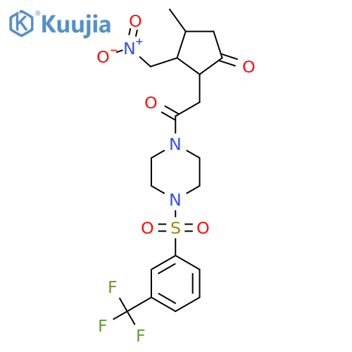 4-Methyl-3-(nitromethyl)-2-(2-oxo-2-{4-[3-(trifluoromethyl)benzenesulfonyl]piperazin-1-yl}ethyl)cyclopentan-1-one structure