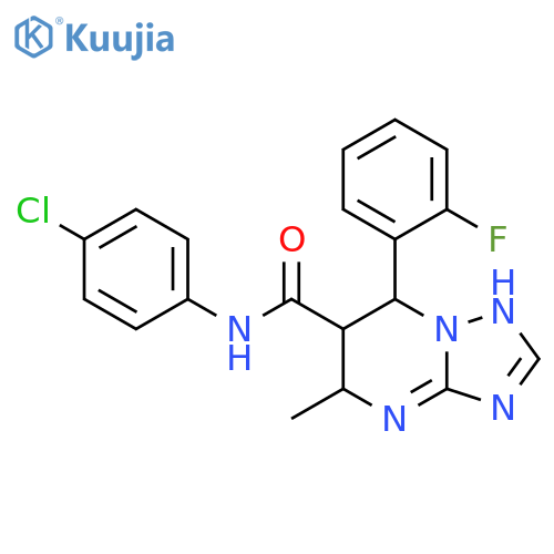 N-(4-chlorophenyl)-7-(2-fluorophenyl)-5-methyl-4H,5H,6H,7H-1,2,4triazolo1,5-apyrimidine-6-carboxamide structure