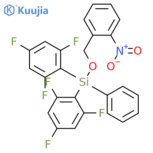 Silane, [(2-nitrophenyl)methoxy]phenylbis(2,4,6-trifluorophenyl)- structure