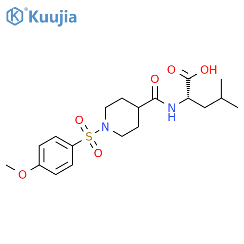 (2S)-2-[[1-(4-methoxyphenyl)sulfonylpiperidine-4-carbonyl]amino]-4-methylpentanoic acid structure