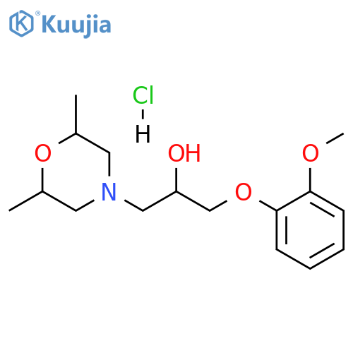 1-(2,6-dimethylmorpholin-4-yl)-3-(2-methoxyphenoxy)propan-2-ol hydrochloride structure