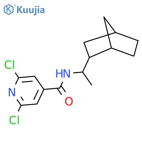 N-(1-{bicyclo2.2.1heptan-2-yl}ethyl)-2,6-dichloropyridine-4-carboxamide structure